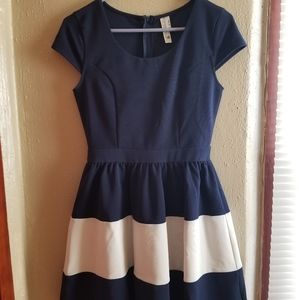 Navy and White Striped Dress